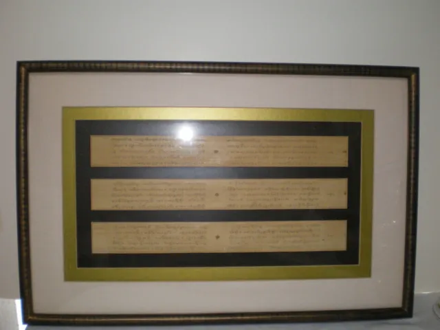 South east Asia Buddhist script Text in Pali Read on Buddha Nicely Framed