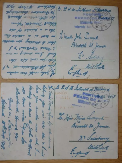 4 WW1 POSTCARDS FROM BRITISH POW Sgt. BUCKLAND INTERNED AT SCHEVENINGEN HOLLAND