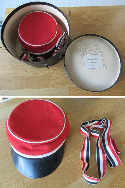 Alte Schirmmütze / Mütze Studentika Burschenschaft schwarz - weiß - rot um 1930