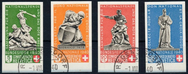 Schweiz 1940 - "Pro Patria" MiNr. 369 bis 372 gestempelt