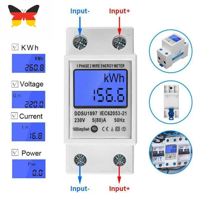 Contascatti Elettrico 220 CONTATORE A SOTTOCORRENTE Binario Cappello Contatore Trifase LCD 3 Fasi Contatore Di Energia Elettrica Trifase - Foto 6