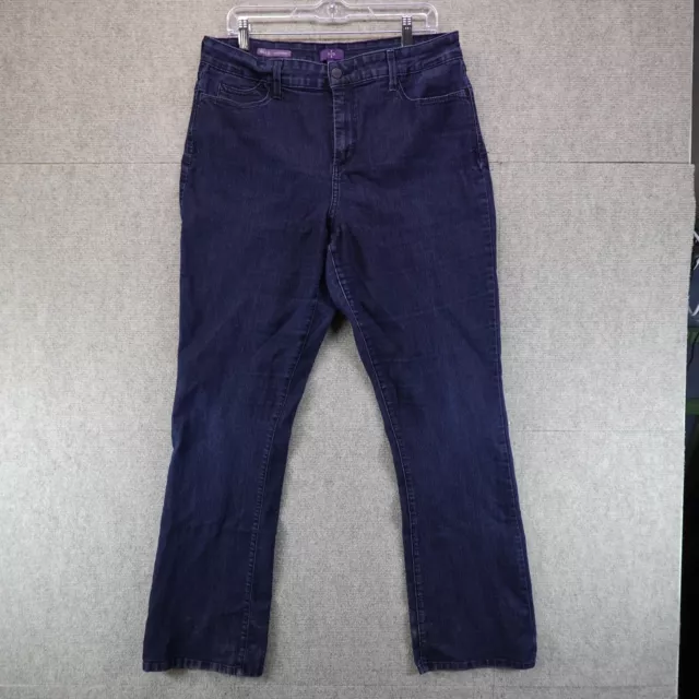 NYDJ Jeans Women's 16 Blue Billie Mini Boot Cut Lift Tuck Stretch Dark Wash
