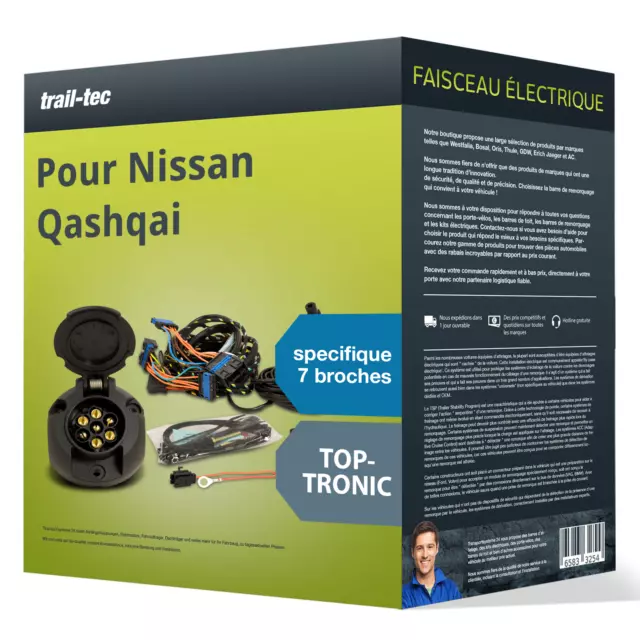 Faisceau spécifique au véhicule 7 broches pour NISSAN Qashqai, 18- trail-tec TOP