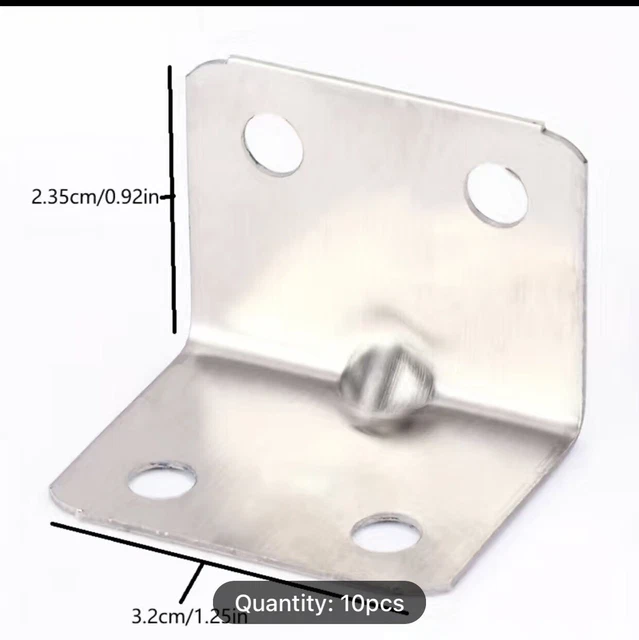 90 Degree Right Angle Stainless Steel Support  Shelf Bracket Joint Corner Brace 3