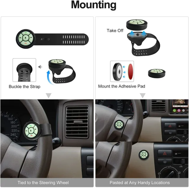 ATOTO Wireless Steering Wheel Controls Remote Control for Universal Car Radios
