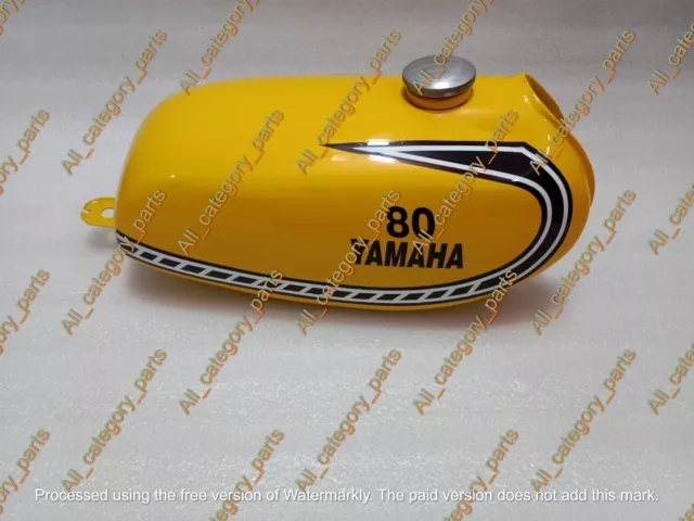 YAMAHA YZ80 YZ80A YZ80 Yellow Painted Steel Petrol Gas Tank Model 1974 to 1979