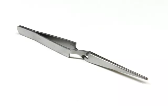 Cross Lock Tweezer Short Pointed Self Closing 4-3/4" Reverse Action Locking S.S.