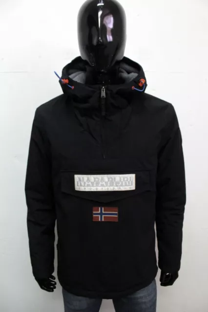 Napapijri Giubbotto Uomo Taglia M Casacca Giubbino Nero Giacca Jacket Coat Logo