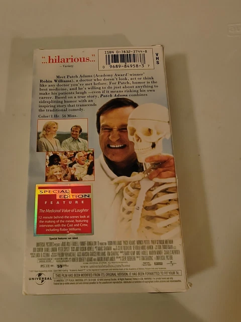 Patch Adamsa PATCH ADAMS VHS 1999 Robin WIlliams Special Edition Real Life Comedy ...