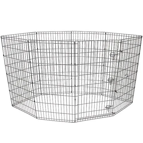 42 Inch 8 Panel Dog Crate Exercise Play Pen Playpen Crate Fence Indoor & Outdoor