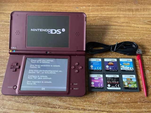 Nintendo DSi XL Launch Edition Handheld System - Burgundy w/ Case & Charger