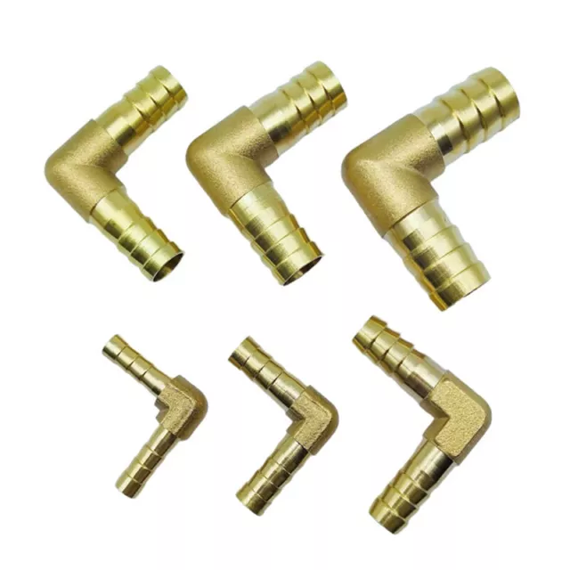 Brass Barbed Connector Hose Joiner 90° Elbow Pipe Fitting Air Fuel Water Gas