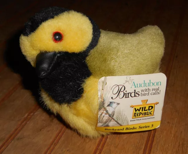 Wild Republic Audubon Backyard Birds Plush Hooded Warbler Bird NO SOUND