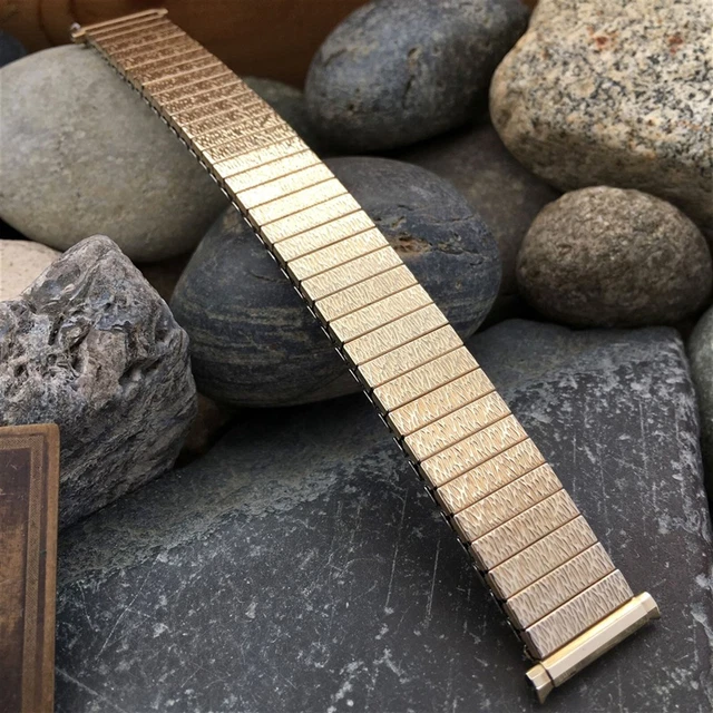 nos 1970s Expansion Vintage Watch Band 18mm 19mm 20mm JB Champion Gold RGP nos