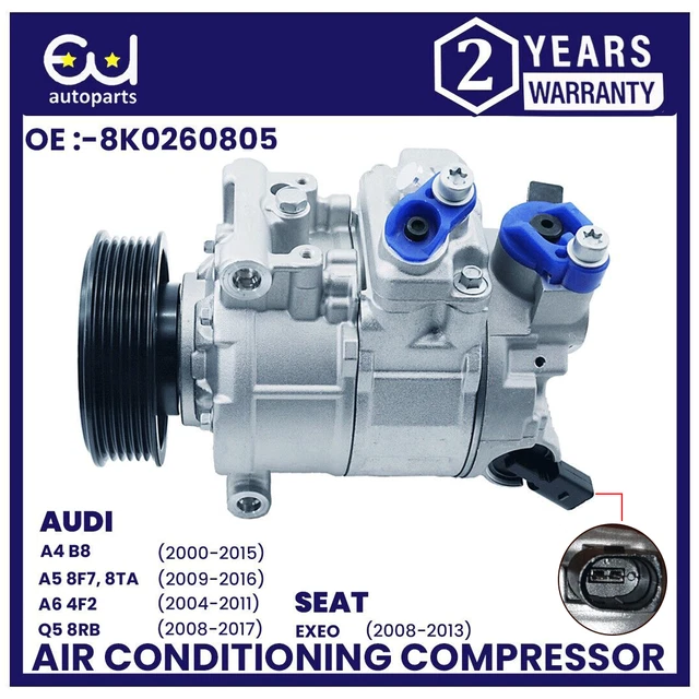 AIR CON AC Compressor For Audi A4 A4 Allroad B8 A5 A6 Q5 0816 1.8 2.0