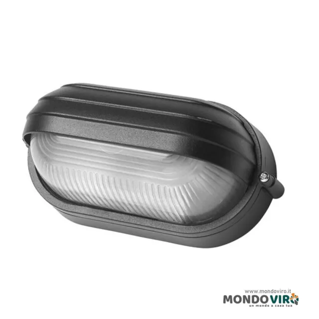 Plafoniera plafoniere da giardino palpebra ovale nera nero veranda esterno luce