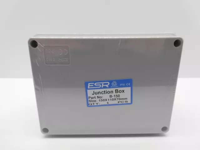 ESR ENCLOSURE JUNCTION BOX ADAPTABLE PVC PLASTIC IP56 WATERPROOF 150x110x70mm