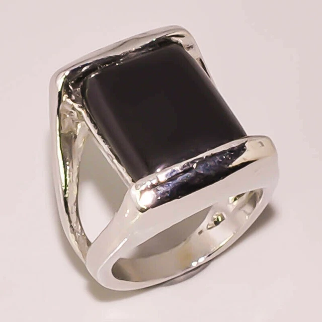 Black Onyx Gemstone Jewelry 925 STERLING SILVER PLATED RING 5