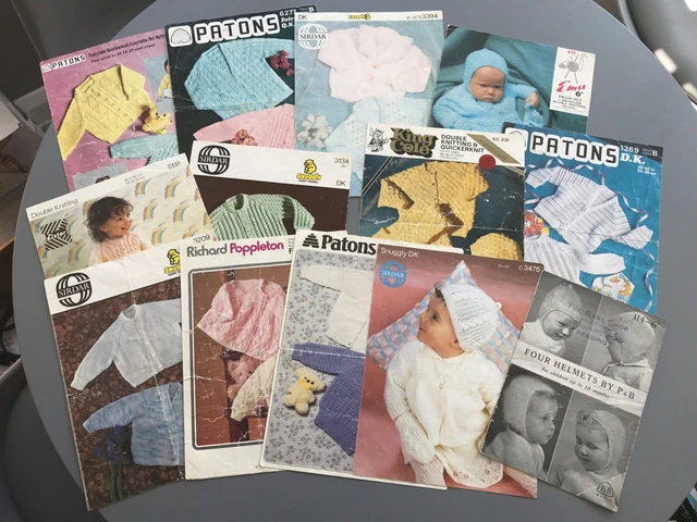 Restposten Konvolut Vintage Strickmuster Babykleidung 1960er bis 1980er Jahre