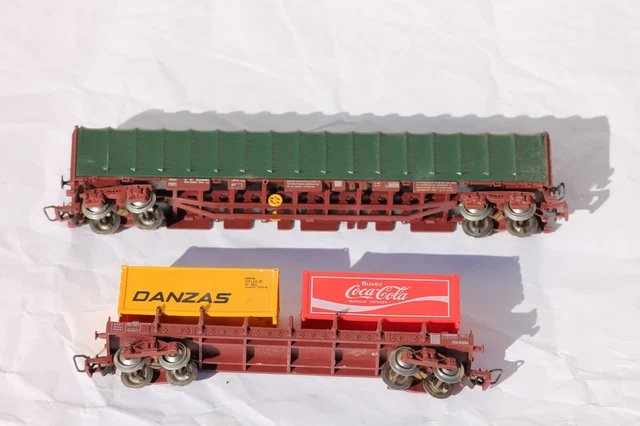 ROCO HO WAGON Plat A Bogies A Ranchers De La Db Avec Chargement N° 232-8 EUR 30,00 - ES