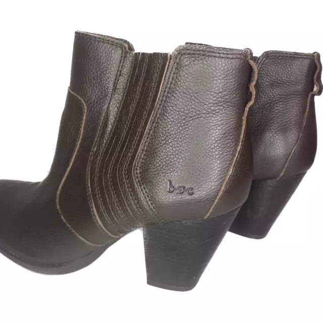 BOC pebbled leather braven heeled brown booties 2