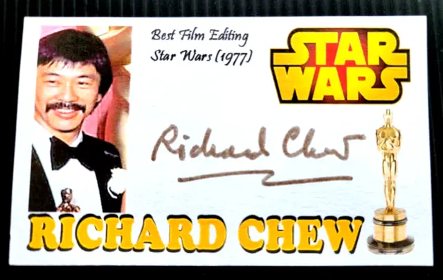 Richard Chew Star Wars 1977 Oscar Best Film Editing Autograph 3X5 Index Card