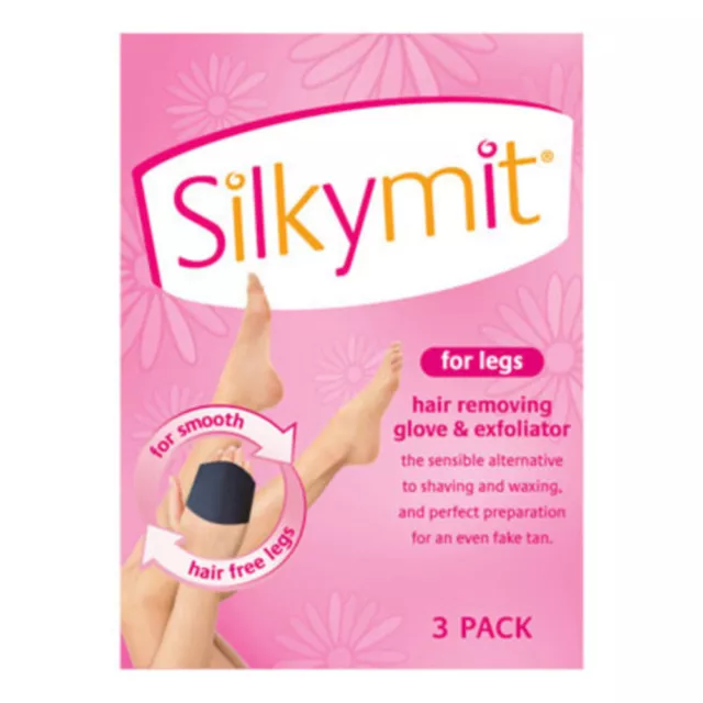 * Silkymit For Legs 1 Box of 3 Pack Hair Removing Glove & Exfoliator