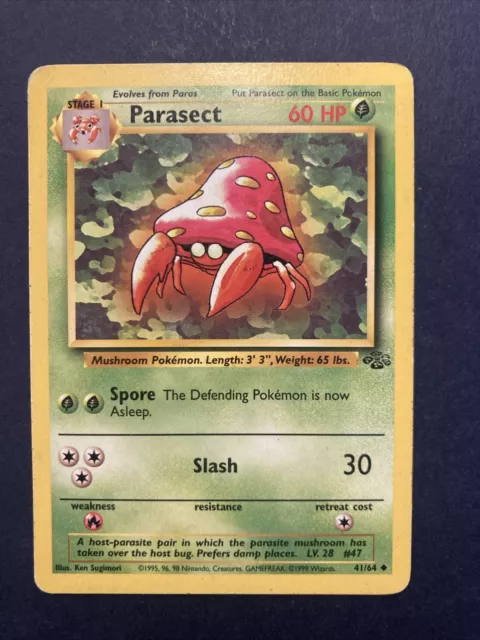 Parasect - 41/64 - Uncommon - Jungle - Unlimited - Pokemon - MP Condition