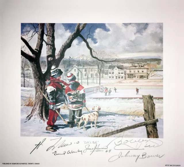 Signed Bower, Lafleur, Beliveau, Hull, Worsley Litho - MTL, Chicago, Toronto