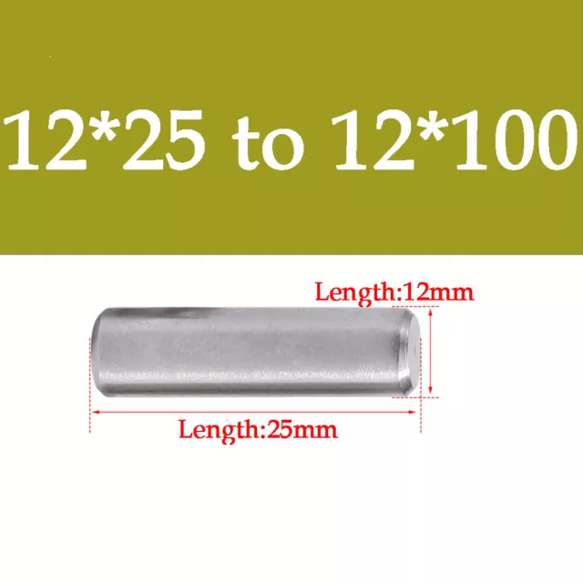 10 PCS A2 Stainless Cylindrical Pin Locating Dowel Fixed Shaft Solid Rod M1-M12