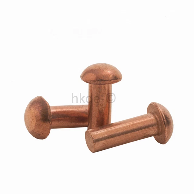Kupfer Halbrundnieten Vollnieten Nieten DIN 660 Halbrundkopf 5mm/6mm/8mm Niet