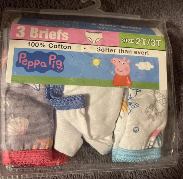 Peppa Pig  Toddler Girls Underwear Briefs Panties 3 pack size 2T-3T NWT