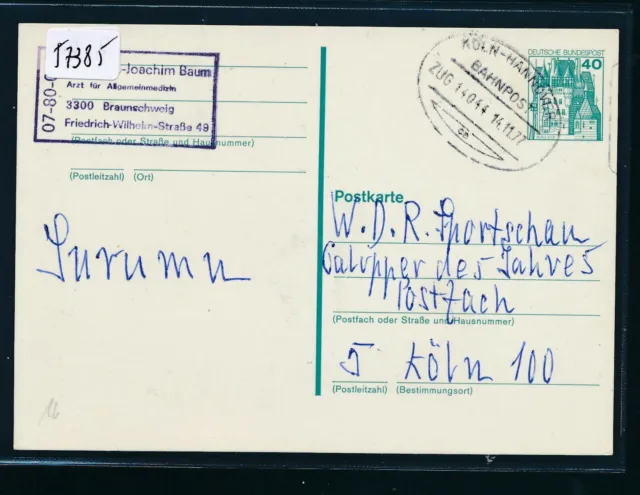 57385) Bahnpost Ovalstempel Köln - Hannover ZUG 14044, GA 1977