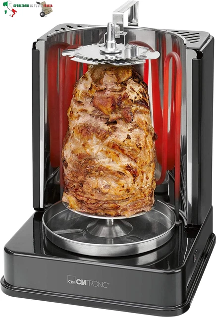Griglia Elettrica Per Kebab E Pollo Verticale – Acciaio Inox, 3000 W, Rotazione 360°, Per Casa E Feste, Vassoio Antigoccia Lavabile