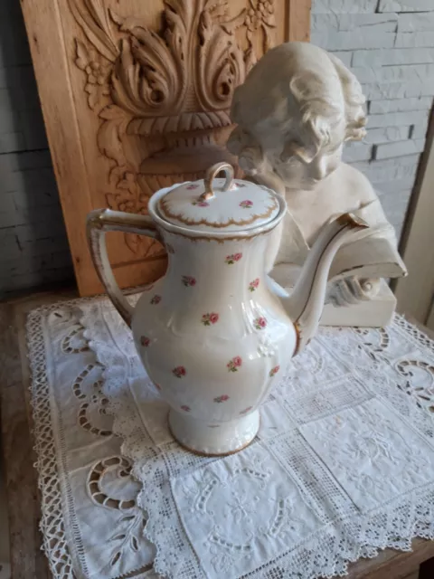 cafetière  Limoges UC Decor  petites roses Vaisselle Vintage