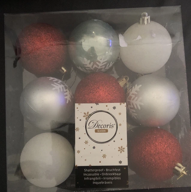 9 STCK. 5 cm gemischte Weihnachtskugeln Kugeln Weihnachten Baum Ornament bruchsicher