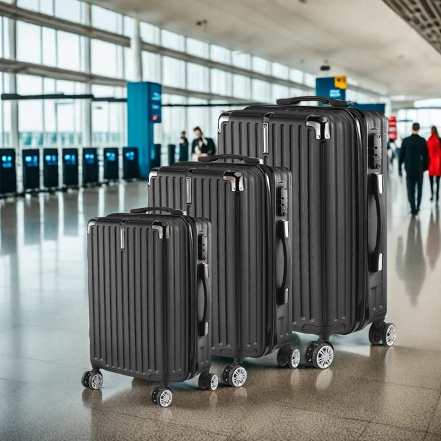 Ensembles de valises 3 valises 4 roues rigide vert serrure tsa