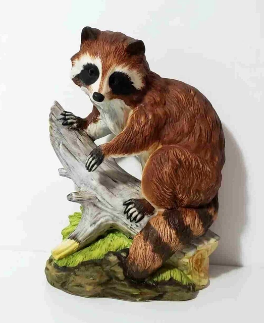 Andrea By Sadek Porcelain Raccoon Figurine Collectible 7" High Hand Painted 5619