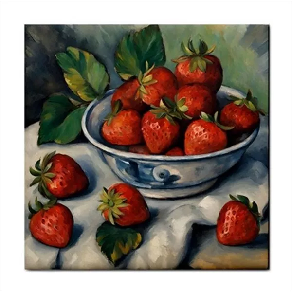 Strawberries Ceramic Tile Backsplash Border Craft Strawberry Still Life Wall Art