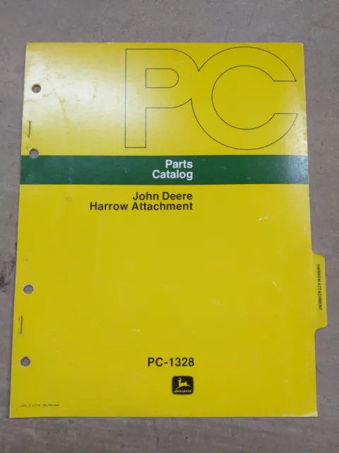 John Deere Harrow Attachment Parts Catalog, PC-1328