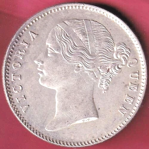East India Company 1840 Divided Legend Victoria Queen One Rupee Silver Coin #Sh7