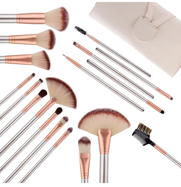 18 Pezzi Pennelli per Trucco Set, Pennelli Make up Professionali, Makeup Brushes