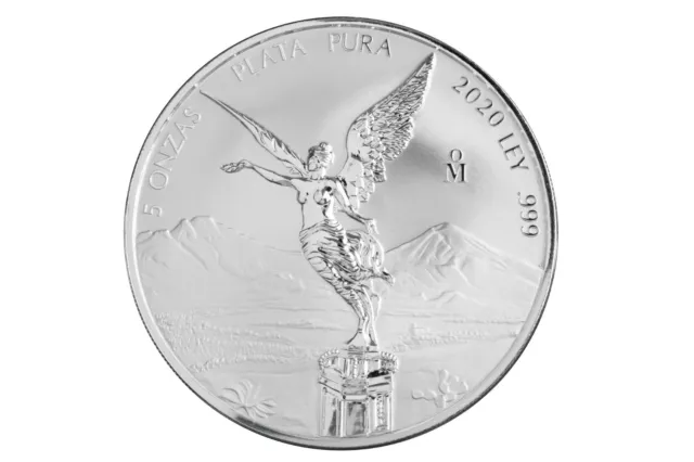 5 oz 2020 Silver Silver Reverse Proof Libertad Goddess of Victory Mexico Mexico