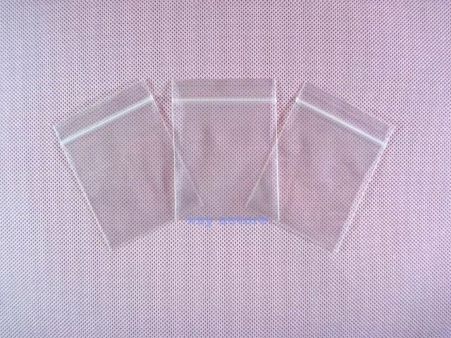 50 Clear Poly Zipper Bags 8 x 12cm Plastic Resealable Storage Packing Pouches