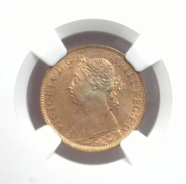 Great Britain 1890 1/4P Ngc Ms64 Rb ~ Crichel House Cache ~ Raindrop Race Wager