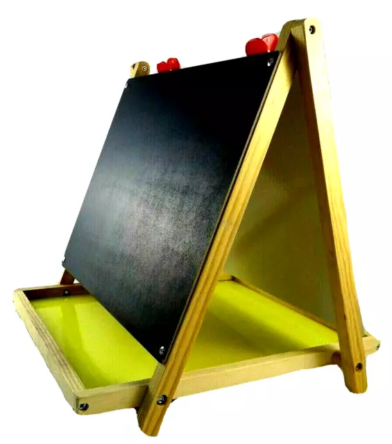 EASEL Table Top WHITEBOARD & BLACKBOARD Wooden FREE POSTAGE