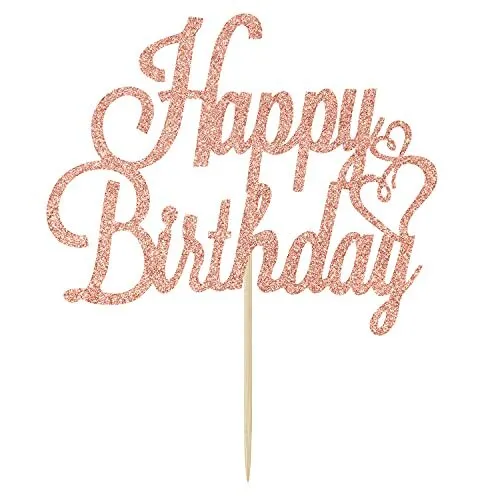  IEALODS 18th Happy Birthday Cake Topper, Rose Gold