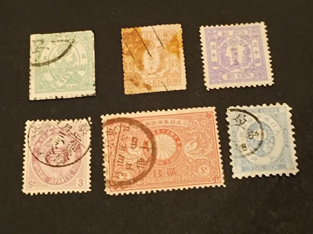 Briefmarken Alt - Japan III (11, 34, 39, 59, 60, 69)