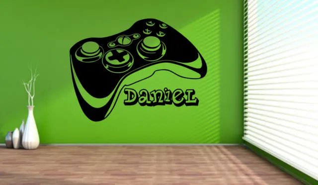 Personalised XBOX gamer controller gaming boy kids wall sticker vinyl decal V973