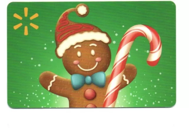 Walmart Gingerbread Man Candy Cane Gift Card No $ Value Collectible FD-2321615